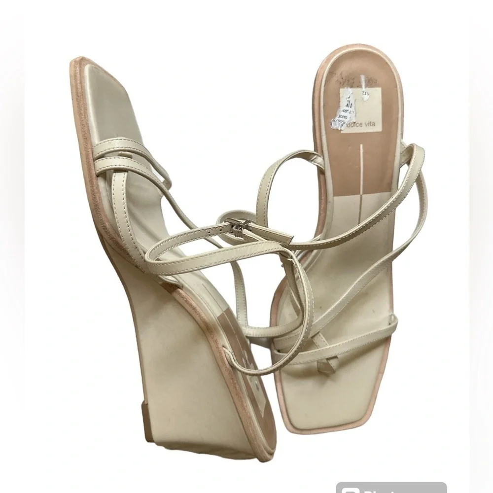 Dolce Vita Gemini Ankle Strap wedge sandal 12M‎ Ivory leather